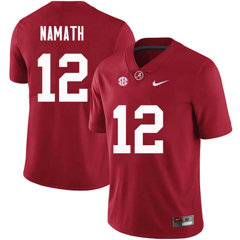 Alabama Crimson Tide Men's Joe Namath #12 Crimson NCAA Nike Authentic Stitched College Football Jersey BC16J85OY